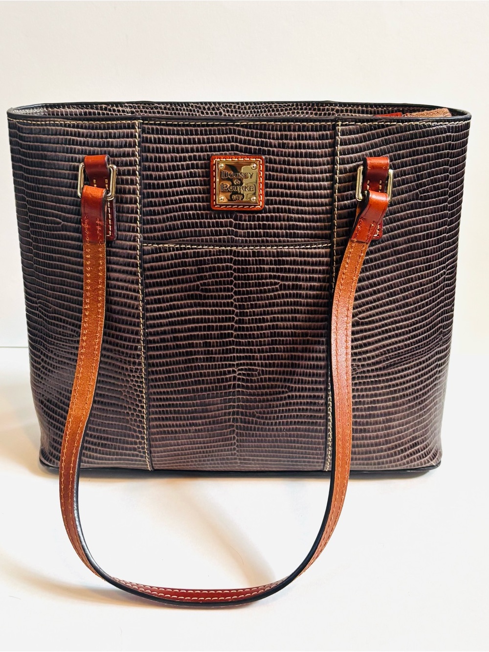 Dooney & Bourke Brown Lizard Lexington Tote